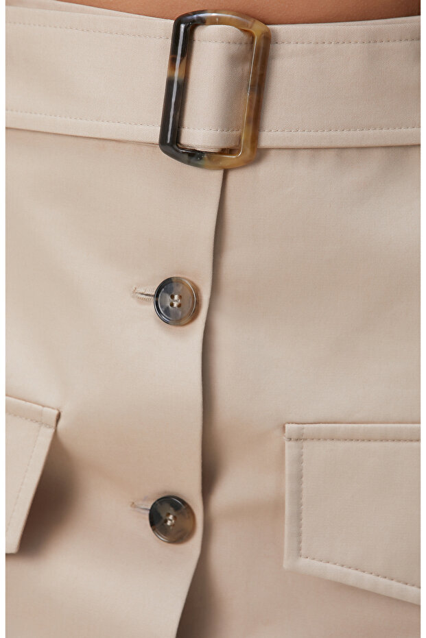 Açık Bej Mini Etek - 5