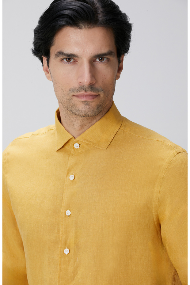 Safran Keten Gömlek - 7