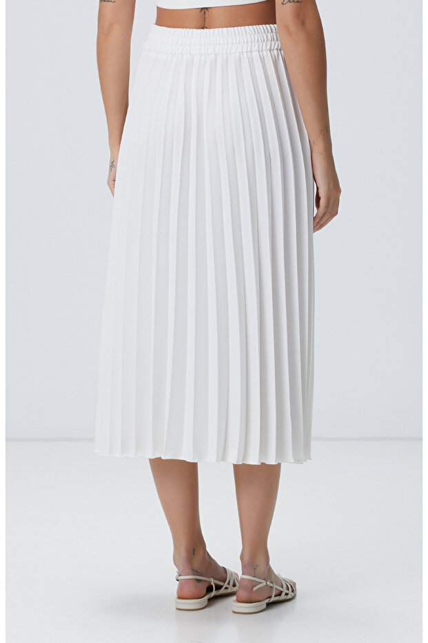 Kırık Beyaz Midi Etek - 6