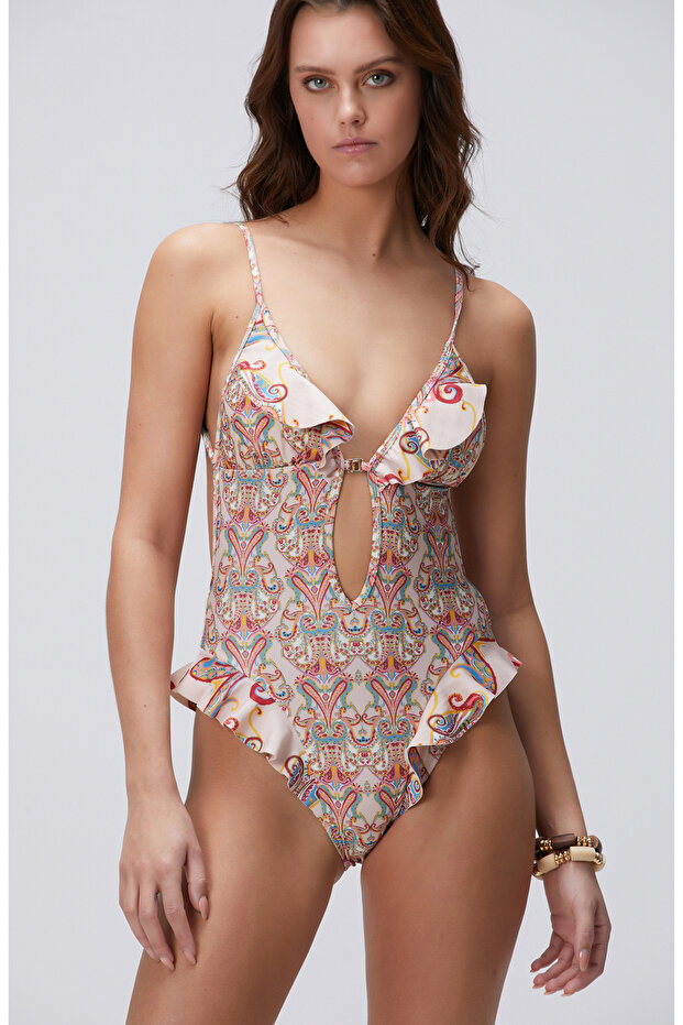 Bej Volan Detaylı Mayo - 3