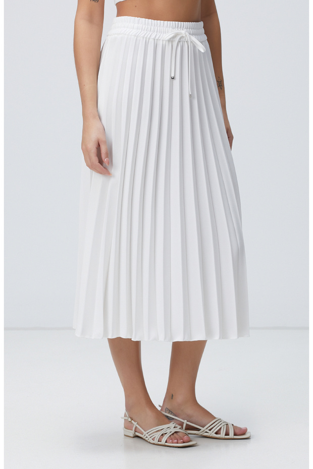 Kırık Beyaz Midi Etek - 2