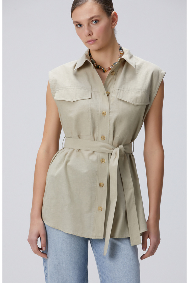 Açık Haki Gömlek - 1