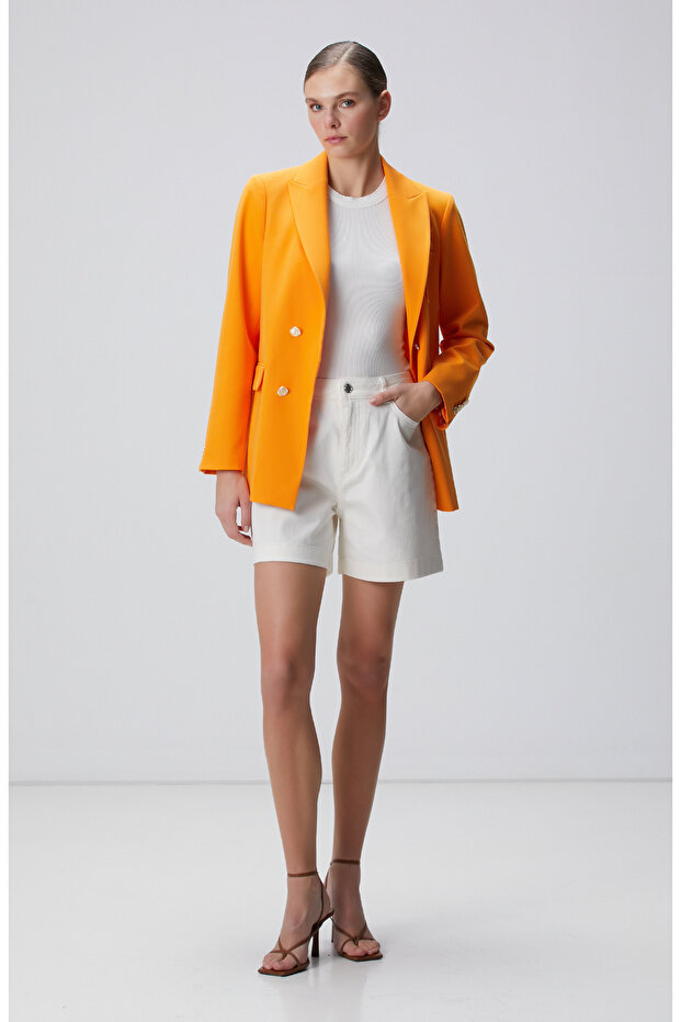 Turuncu Blazer Ceket - 3