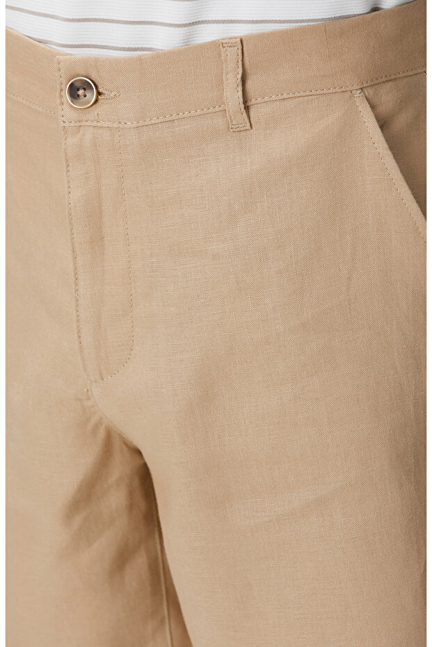 Vizon Keten Chino Şort - 4