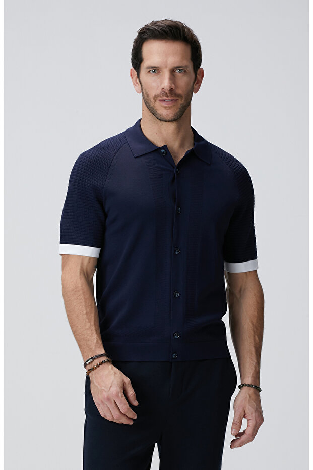 Lacivert Triko Hırka - 2