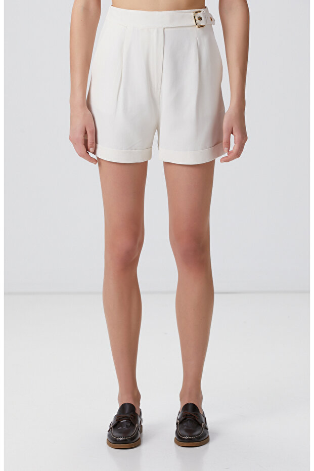 Kırık Beyaz Şort - 2