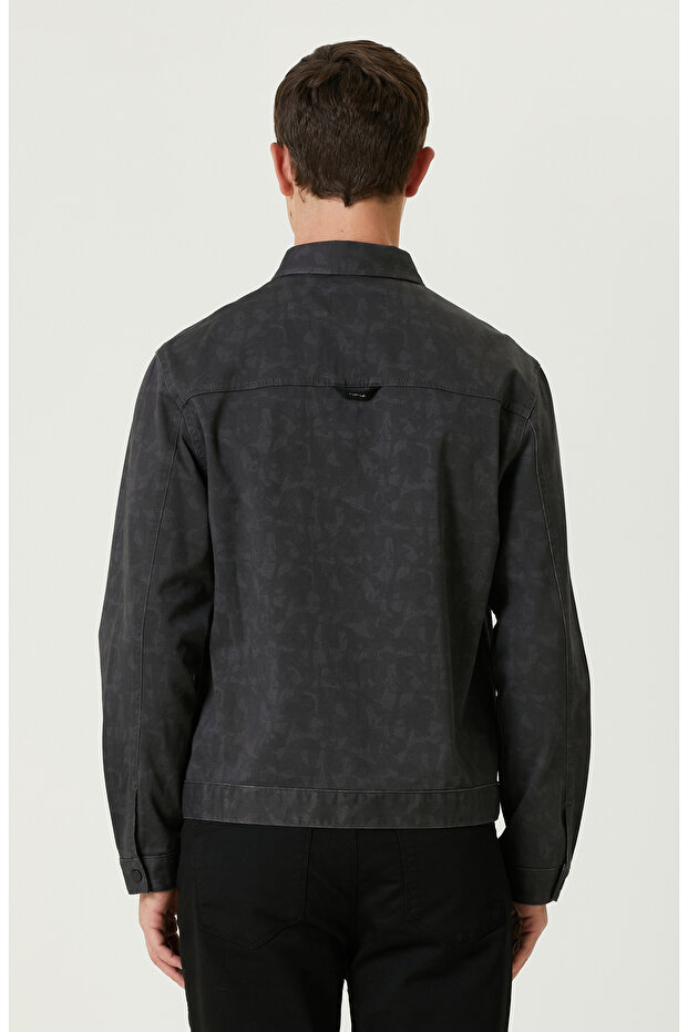 Siyah Desenli Denim Mont - 5