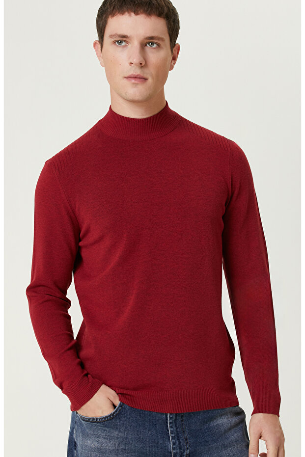 Kırmızı Basic Triko Kazak - 2
