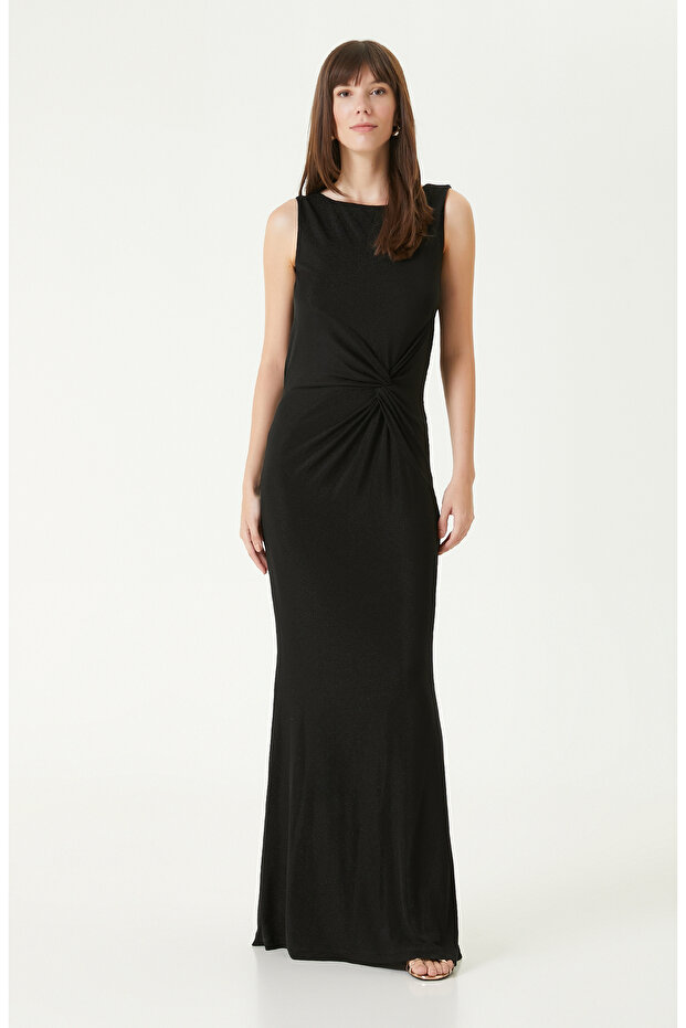 Siyah Maxi Abiye Elbise - 1