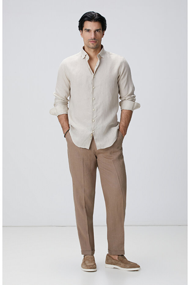 Naturel Keten Gömlek - 3