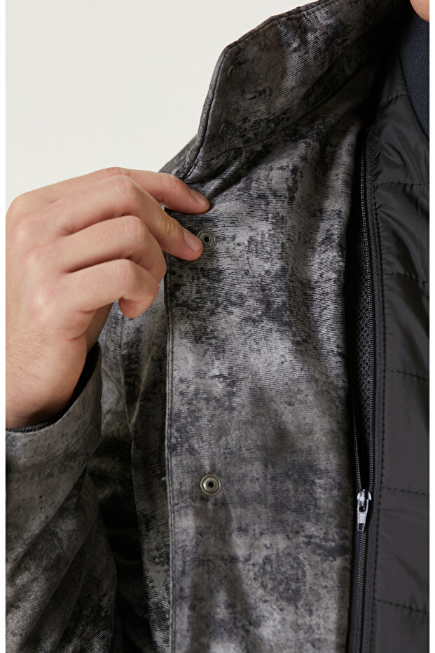 Gri Print Baskılı Ceket - 7