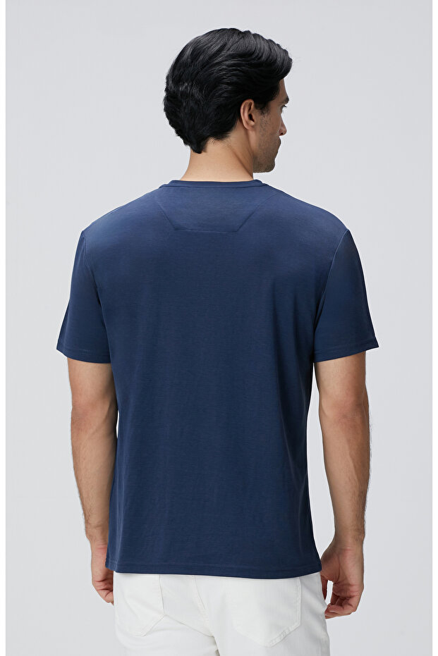 Lacivert Basic T-shirt - 5