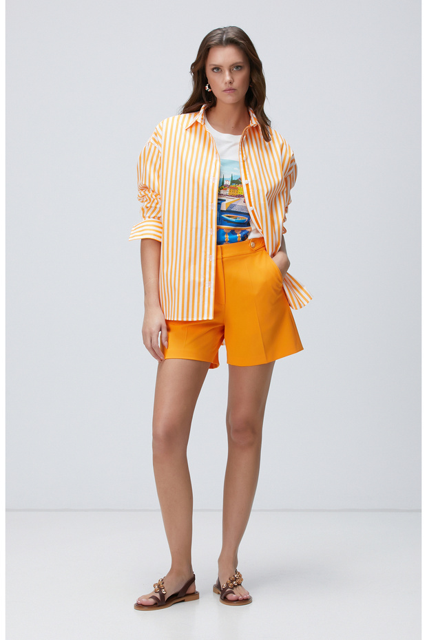 Turuncu Çizgili Gömlek - 3