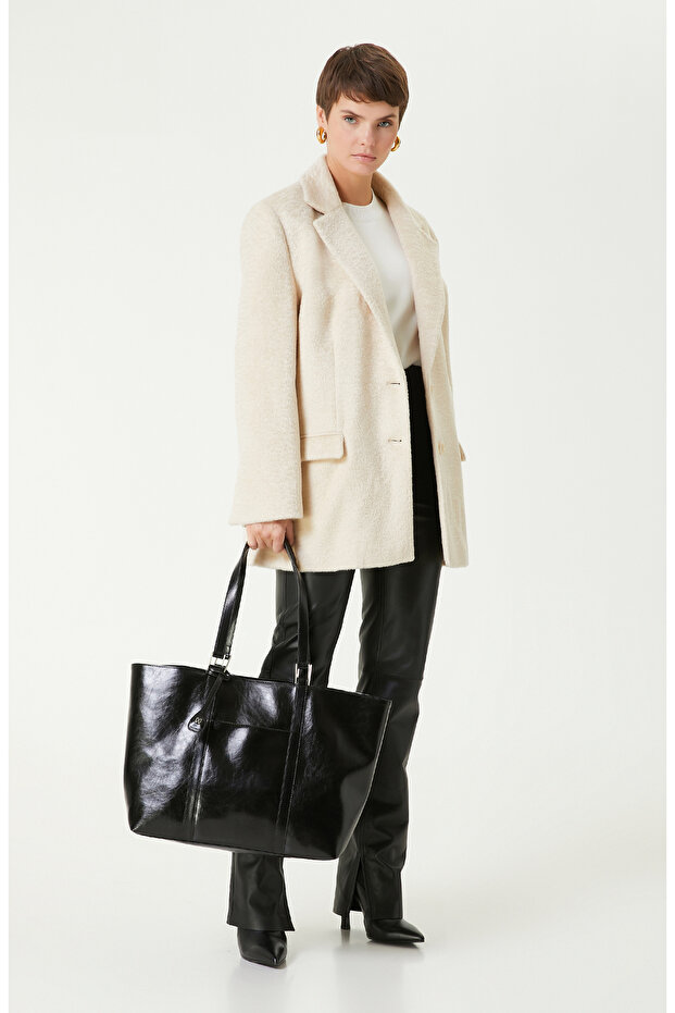 Kırık Beyaz Oversize Kaban - 3