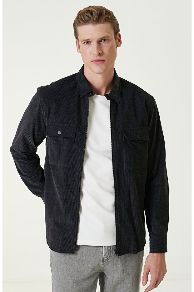 Antrasit Kadife Ceket - 2