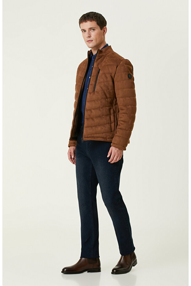 İndigo Diyagonal Örme Gömlek - 3