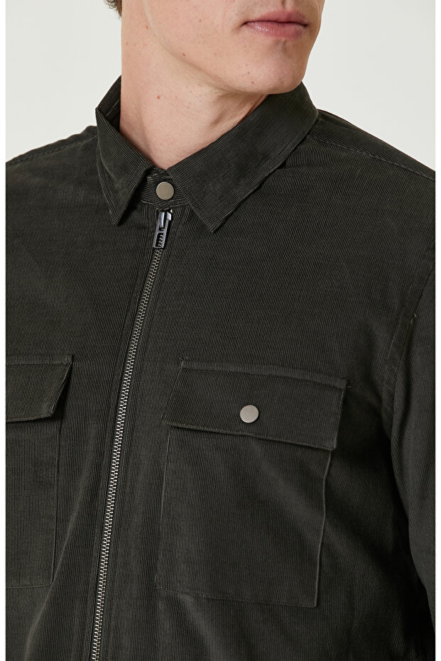 Haki Kadife Ceket - 6