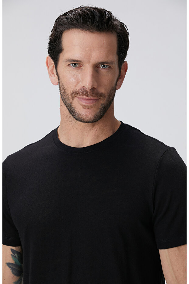 Siyah Basic T-shirt - 7