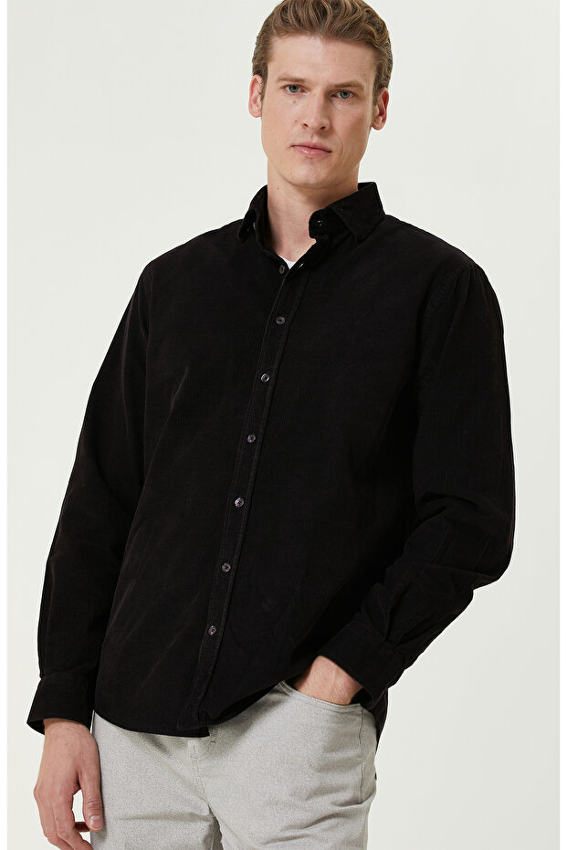 Bordo Fitilli Kadife Gömlek - 2