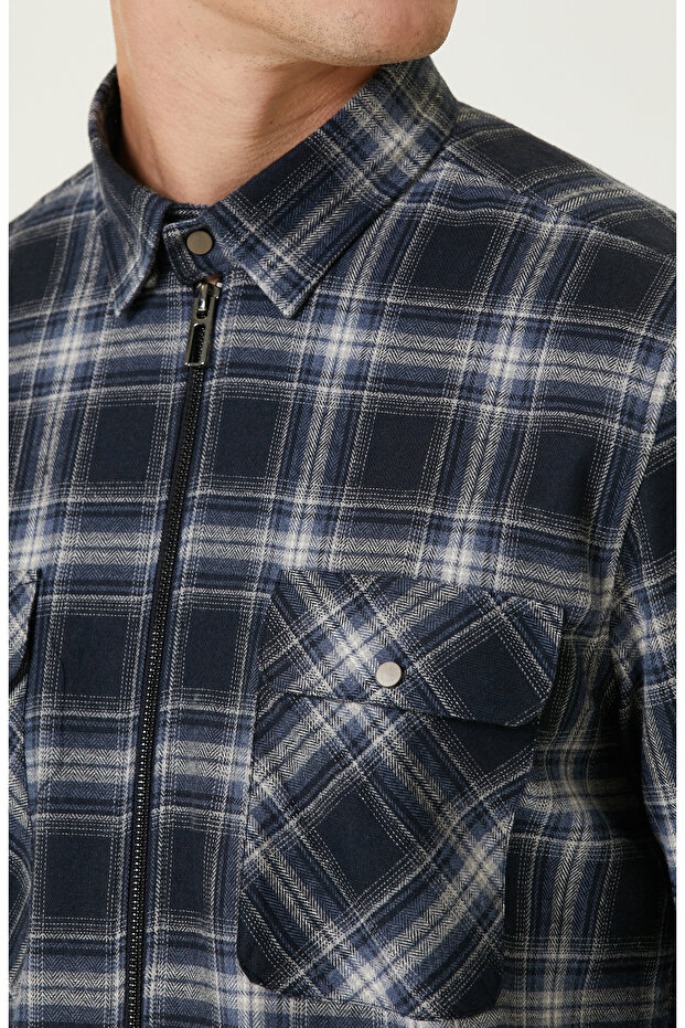 Lacivert Mavi Gömlek - 6