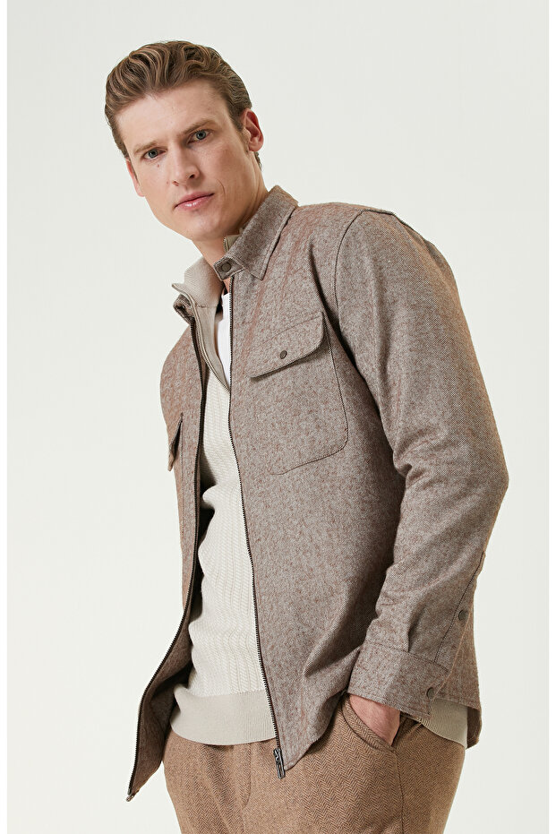 Acı Kahve Diyagonal Gömlek - 3