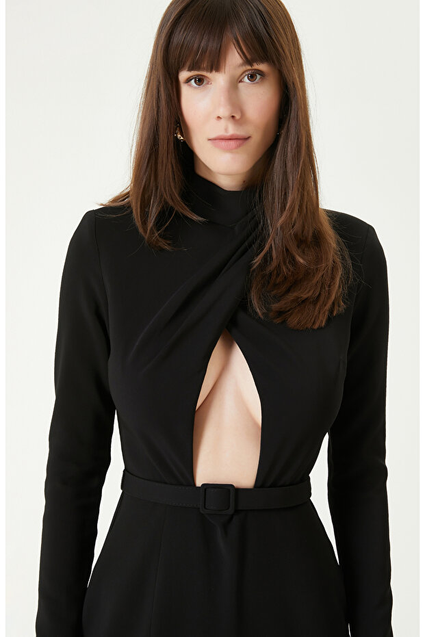 Siyah Maxi Abiye Elbise - 2