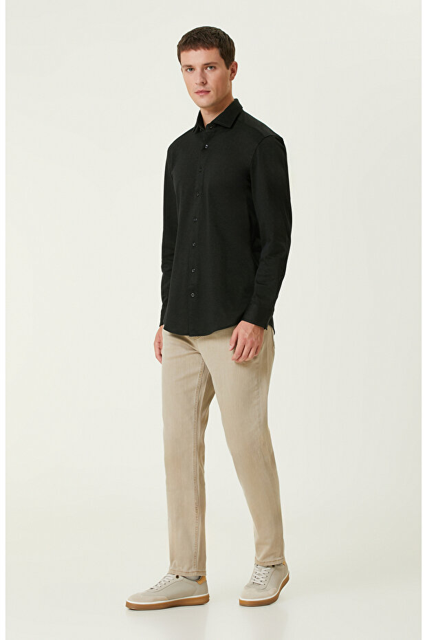 Bej Denim Pantolon - 1