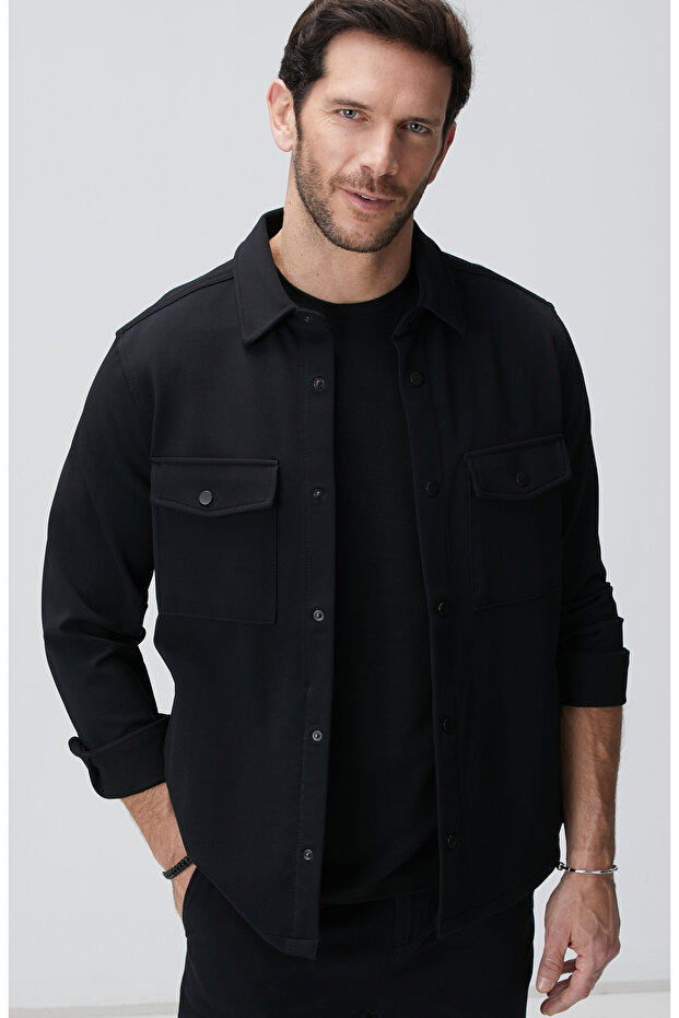 N-Tech Siyah Dış Gömlek - 1