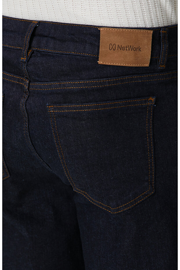 Lacivert Denim Pantolon - 5