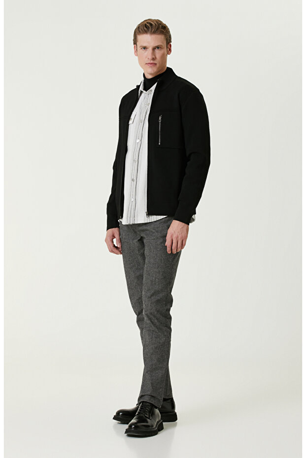 Beyaz Gri Gömlek - 3