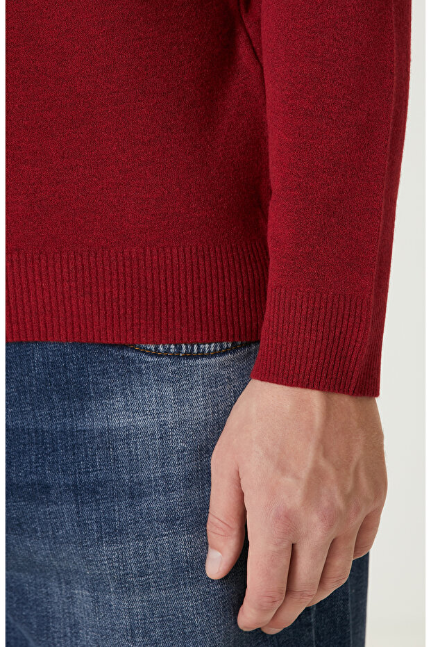 Kırmızı Basic Triko Kazak - 7