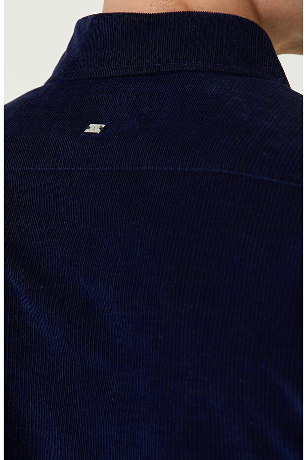 Saks Fitilli Kadife Gömlek - 7