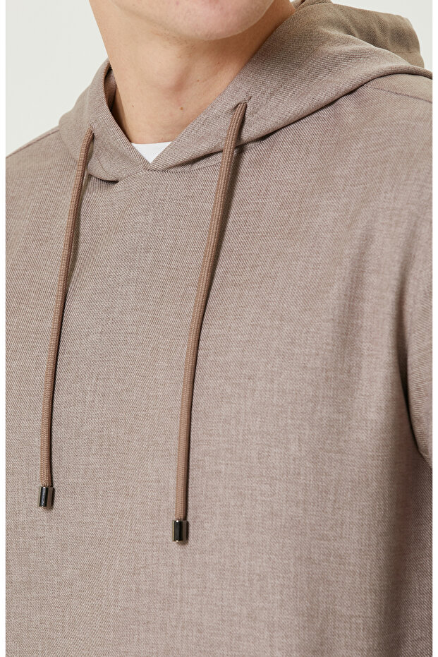 Bej Kapüşonlu Comfort Dış Gömlek - 6