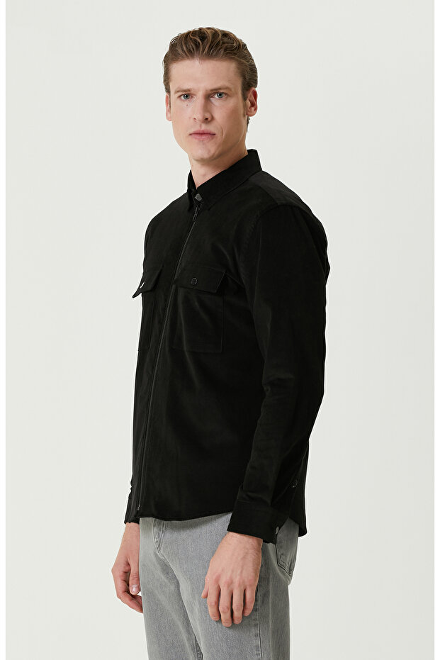 Siyah Kadife Ceket - 4