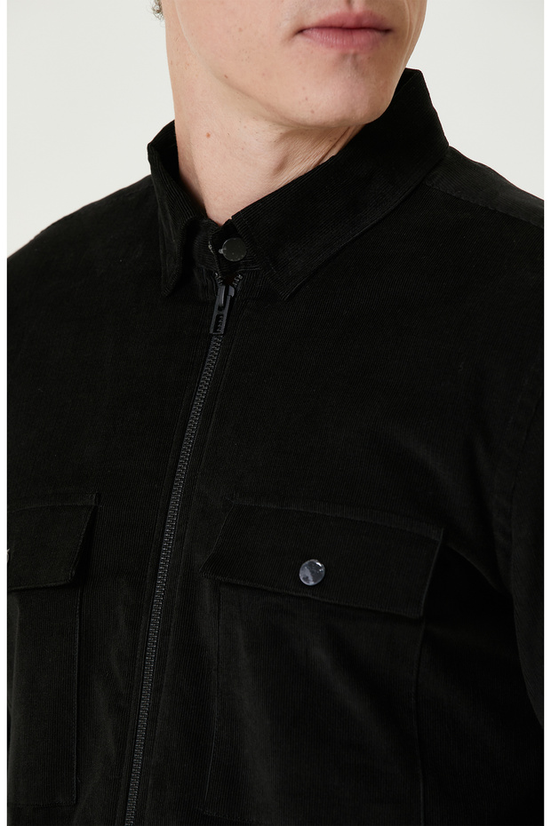 Siyah Kadife Ceket - 6