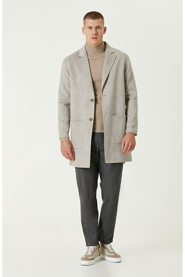 Gri Yün Karışımlı Pantolon - 1