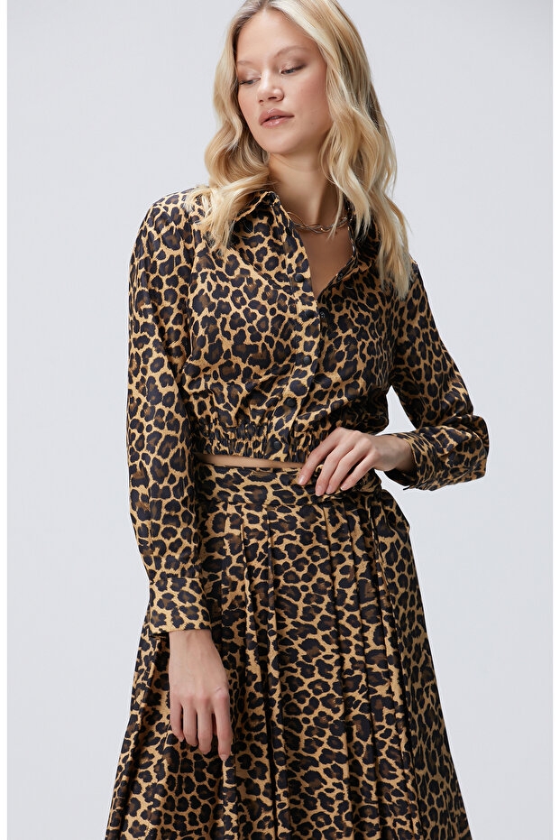 Bej Desenli Gömlek - 4