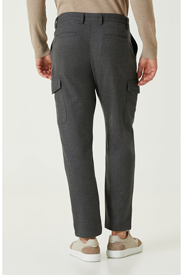 Gri Yün Karışımlı Pantolon - 3