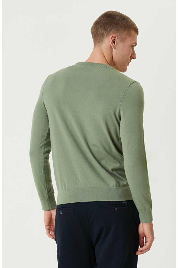 Yeşil Basic Triko Kazak - 5