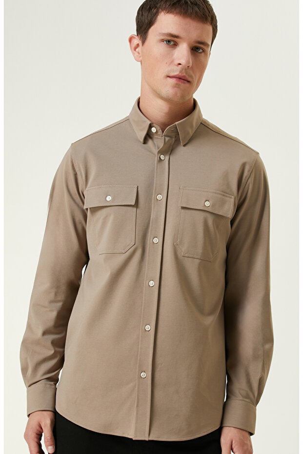 Vizon Çift Cepli Gömlek - 2