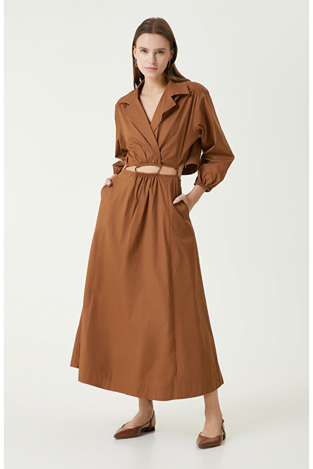 Karamel Maxi Elbise - 1