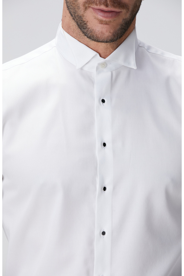 Beyaz Non-ıron Smokin Gömlek - 7