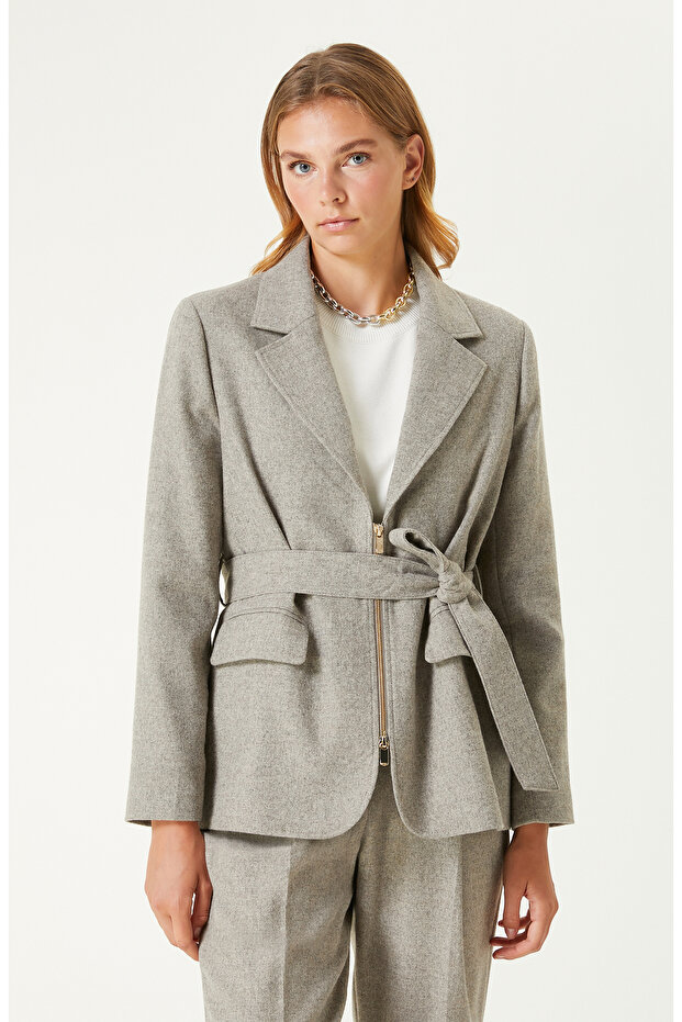 Vizon Yün Karışımlı Ceket - 1