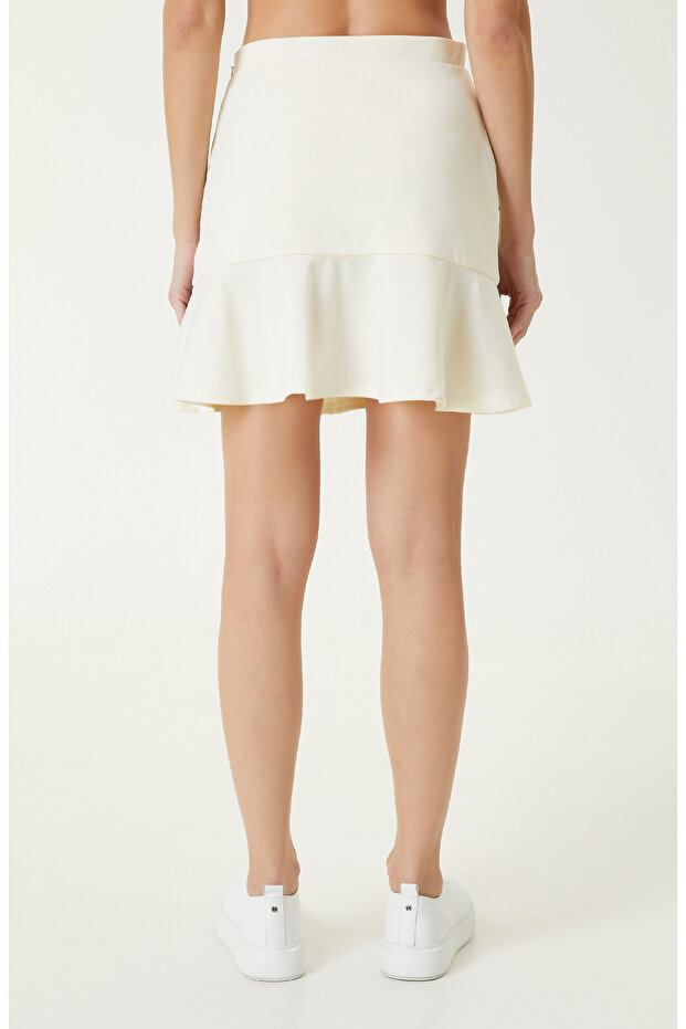 Ekru Mini Etek - 6