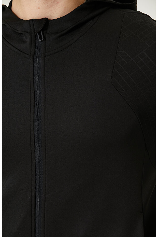 N-Tech Siyah Kapüşonlu Sweatshirt - 7