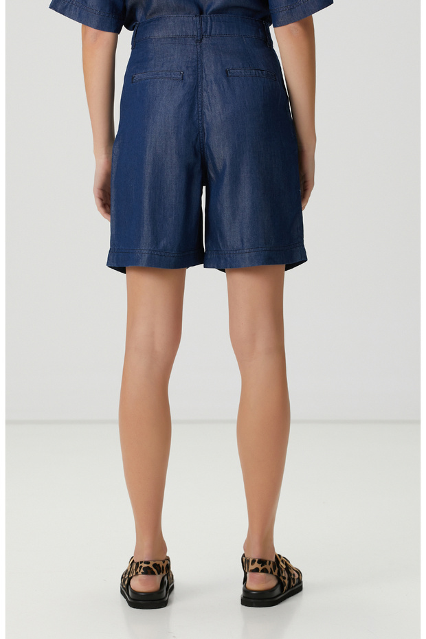 Açık Indigo Mavi Denim Şort - 4