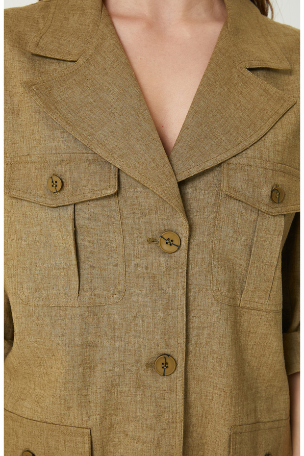 Haki Keten Ceket - 6