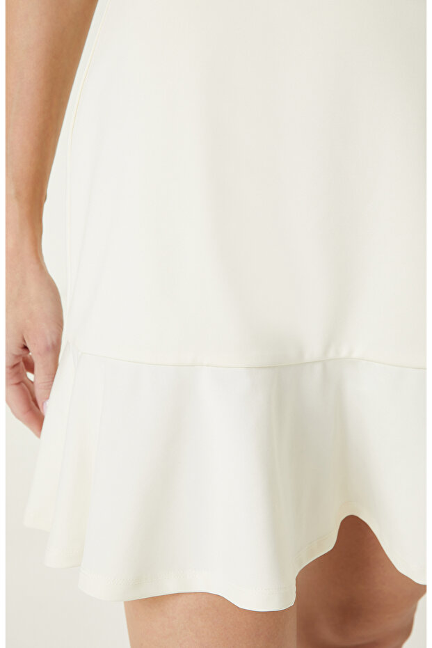 Ekru Mini Etek - 5