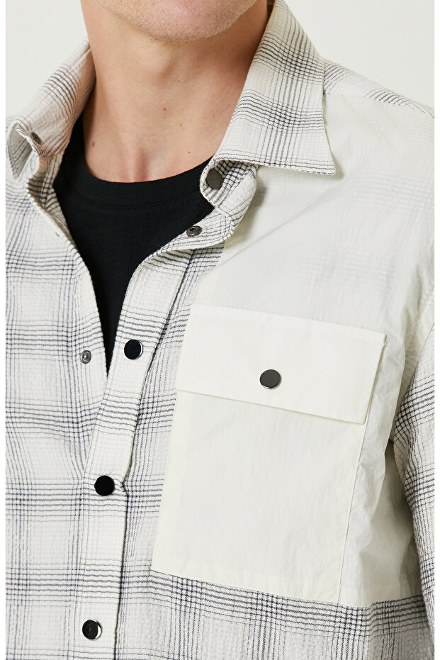 Gri Cepli Gofreli Comfort Gömlek - 6