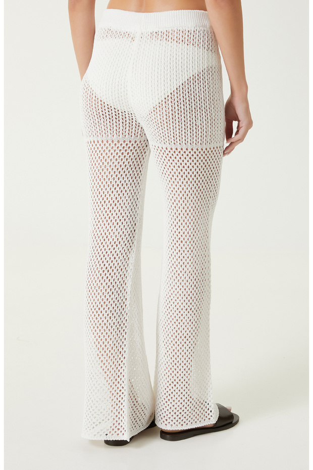 Ekru Ajurlu Plaj Pantolonu - 5